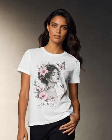 Bloom In Your Own Way Floral Graphic Regular Fit T-Shirt