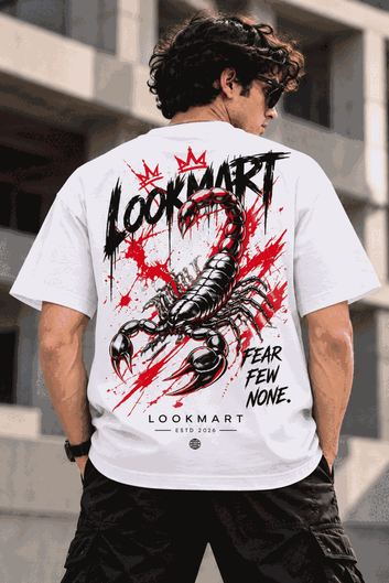 Scorpion Fear None 220 GSM Oversized Graphic T-Shirt