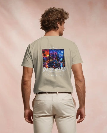 Drive Hard – Neon Night Ride T-Shirt | 180 GSM Cotton